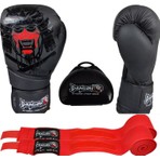 Dragon Yakuza Siyah Boks Eldiveni Seti 10 oz Bandaj ve Dişlik