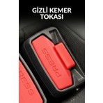 Laren Auto Universal Gizli Kemer Tokası Seti Siyah ABS Polimer Malzeme ile Güvenlik Sağlar