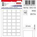 Tanex Ofc-110 Beyaz Ofis Etiketi 100 Adet 16 x 22 mm Ölçülerle 10'lu Poşet