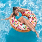 intex 114 cm Serpme Donut Şişme Simit Eğlenceli Kullanım İçin Gençler ve Yetişkinler İçin Uygun