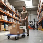 Balatlı PH150 Profesyonel Paket Taşıma Arabası 150 kg Beyaz Güçlendirilmiş Çelik Gövde