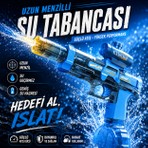 Robeve Şarjlı Otomatik Su Tabancası Oyuncak Şarjlı Geniş Su Hazneli Gerçekçi Geri Tepme Efektli Su Silahı – Yaz Eğlencesi, Havuz Oyuncağı Bahçe Oyuncağı Için Eğlenceli Şarjlı Su Tabancası Oyuncak