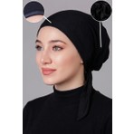 Nanak Iç Fırfırlı Siyah Likralı Kaymayan Bone