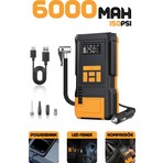 Enshall 6000MAH Taşınabilir Hava Pompası Auhma 150 Psı Dijital Kompresör, 12V Çakmaklık  Aparatlı ve Şarjlı Kablosuz Lastik Şişirme Pompası (Araç, Motosiklet, Bisiklet)