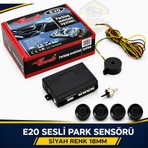 Inwells 18mm Sesli Park Sensörü 4 Lü Siyah Geri Vites Park Destek Sistemi Araç Park Sensörü Seti