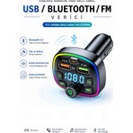 Neffo Bluetooth Araç Çakmaklık FM Transmitter | 48W PD Hızlı Şarj | Çift Mikrofon | Araç Şarj Cihazı