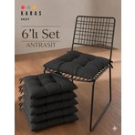 KARAS AHŞAP Tekstil Modern 6’lı Sandalye Minderi Takımı - Minder Seti (40X40 Cm)