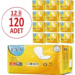 Eva Süper Büyük Mesane Pedi 120 Adet L Beden 4 Damla Yumuşak Doku ile Maksimum Koruma
