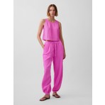 Gap Kadın Pembe Pamuk Gauze Barrel Jogger Pantolon