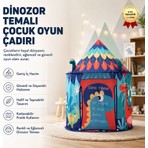 Hızlı Store Dinozor Temalı Çocuk Oyun Çadırı Katlanabilir ve Taşınabilir