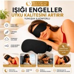 TUMKE Unisex Siyah Uyku Maskesi & Göz Bandı – Işık Geçirmez, Yumuşak Kumaş, Rahat Uyku Bandı
