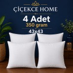 ÇİÇEKCE HOME Çiçekce Home Kırlent Iç Yastık 4 Adet 43X43 1.kalite Boncuk Silikon Elyaf Dolgulu 350 Gram