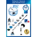 Prohane Şarjlı Ve Elektrikli Temizlik Fırçası | Turbo Dönüş Teknolojisi | IPX7 Su Geçirmez | 7 Başlık Dahil | Mutfak, Banyo