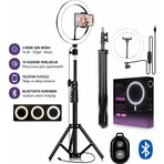 Moxti Ring Light LED Işıklı Tripod 10 Inç Halka Youtuber Tiktok Video Makyaj Işığı Ayaklı 10 Inç