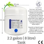 Nefa Su Arıtma Tankı 8 Lt Tüm Cihazlara Uyumlu, Paslanmaz Çelik Tank, Antibakteriyel 2.2 Galon NSF Onaylı