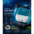 Sobo Tek Çıkışlı Ultra Sessiz Akvaryum Hava Motoru - 1 Metre Hava Hortumu Hediyeli -  Renkli Gövde - 3W - Güçlü Hava Çıkışı - Kompakt Tasarım - AQ-003