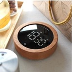 Ahşap Tasarımlı Dijital Timer ve Kronometre LED Ekranlı Geri Sayım Sayacı Zamanlayıcı Mutfak Timerı Ders Çalışma Pomodoro Spor ve Fitness Kronometresi Dokunmatik Kullanım Modern Dekoratif Tasarım