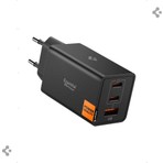 Spigen 67W USB-C + USB-A 3 Port Hızlı Şarj Aleti PPS 3.0 Super Hızlı Şarj GaN Pro Isı Düşürücü Güç Adaptörü Akım Koruma iPhone & Android & iPad & MacBook Type-C Black - ACH09458