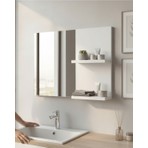 Moemi Pro Lavabo Ayna Beyaz Banyo Aynası Kolay Temizlenebilir Raflı Tasarım