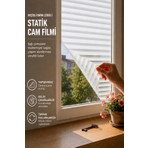 Deconitte Statik Zebra Desenli Buzlu Cam Filmi Yapışkansız 60X100CM, Geçişli Enine Çizgili, Pencere Kaplama, Kumlama, Mahremiyet Filmi