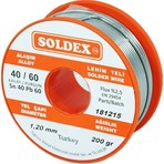 Soldex 40-60 Lehim Teli 200 gr 1.2 mm  Sn:40 / Pb:60 Kalınlıkta Yüksek Kalite Korozyona Dayanıklı