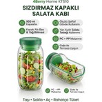 4Berry KT610 Sızdırmaz Salata Kabı 900 ml Sos Bölmeli Yan Açılır Taşınabilir Saklama Kabı
