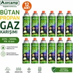 Orcamp KTS-227 12'li Avantaj Paketi Kartuş Tüp %30 Propan %70 Butan Gaz Karışımı