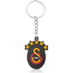 Galatasaray 5 Yıldız Siyah Arma Silikon Anahtarlık