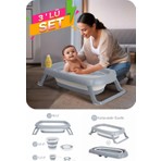 Wellgro 3 Parça Bebek Küvet Seti Plastik Malzemeden 0-12 Ay İçin Kullanım
