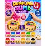 Ümit Toys Dumpling Slime Simli 2'li - Çin Mantısı Şeklinde Renkli Slime Oyuncağı - Sürpriz Renkler
