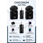 Chiconom Vox Pro 2’li Kablosuz Yaka Mikrofonu Type-C iPhone Android Uyumlu