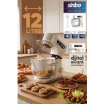 Sinbo SMX-2779 12L Dev Hazneli Dijital Ekranlı Zaman Ayarlı Stand Mikser 2000W