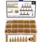 Ticaro 460 Adet Pirinç Insert Somun Seti Isıl Yerleştirme Dişli Insert M2 M2.5 M3 M4 M5 M6 Heat Set Insert 3D Yazıcı Plastik Çakma Somun Gömme Somun