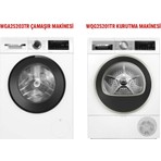 Bosch WGA25203TR 10 kg Çamaşır Makinesi ve WQG25201TR 10 kg Kurutma Makinesi 2'li Set Beyaz Renk