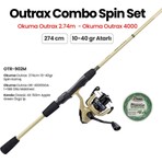 Okuma Outrax 4000 Combo Spin 9'0 274CM 10-40GR Makine Kamış Ip Misina Set