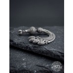 Roza Silver 925 Ayar Gümüş Otantik Işleme Petek Kubbe 4lü Zincir Tesbih Püskülü