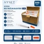 Ayset Süper Ince Insülin Enjektörü 0,5 ml 500 Adet