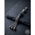 Roza Silver 925 Ayar Gümüş Otantik Işleme Kandil Fener 3lü Zincir Tesbih Püskülü