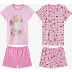 Penti Kız Çocuk Pembe Fresh Picnic Kısa Kollu 2'li Pijama Takımı
