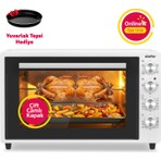 Simfer 7062 Beyaz 70 Lt Turbo Fan Piliç Çevirme Mini/midi Fırın - Multi Fonksiyon, Yoğurt Yapma, Buz Çözme & Çift Cam