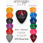 Arpeggio Arte Gitar Penası Seti 12’li – 6 Farklı Kalınlık – Pena Kutusu Dahil