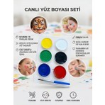 The Monarch Co Premium 6 Renkli Su Bazlı Yüz ve Vücut Boyası Seti - Yüksek Kaliteli Fırça Dahil
