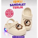 papucumun dünyası Çocuk Cross Eva Işıklı  Hafif Günlük Havuz Kreş Kumsal Kullanışlı Terlik