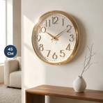 Homing Flint Beyaz Gold Modern Duvar Saati 45 cm