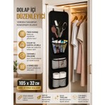 Uydee Kapı Arkası Düzenleyici 4 Gözlü Askılı Organizer File Cepli Dolap Içi Organizer Banyo ve Gardırop Düzenleyici 105X32 cm