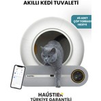 Haustier MSP-01 Akıllı Otomatik Kedi Tuvaleti, App Kontrol, 65LT Hazne, 9lt Çöp Haznesi, Iyonizer Koku Giderici