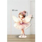 Neşeli Günlerim Peri Kızı Çiçekli Taç Soft Pink 95 cm Ayaklı Pano | Dekor | Pink | Pembe
