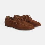 Desa Limited Edition Kadın Taba Bağcık Detaylı Süet Loafer