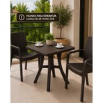Yognetic Rattan Desenli, Dayanıklı Kare Bahçe & Balkon Masası – 70X70 CM
