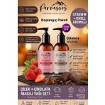 Parnassos Doğal Çilek ve Çikolata Özlü Duyusal Aromaterapi Masaj Yağı 150 ml Seti